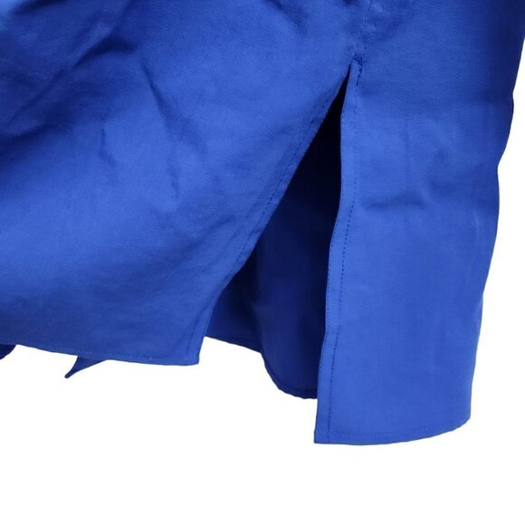 Soft Surroundings Loretta Blouse Small‎ Blue Long Sleeve Tunic Top Zip Front - Picture 6 of 11